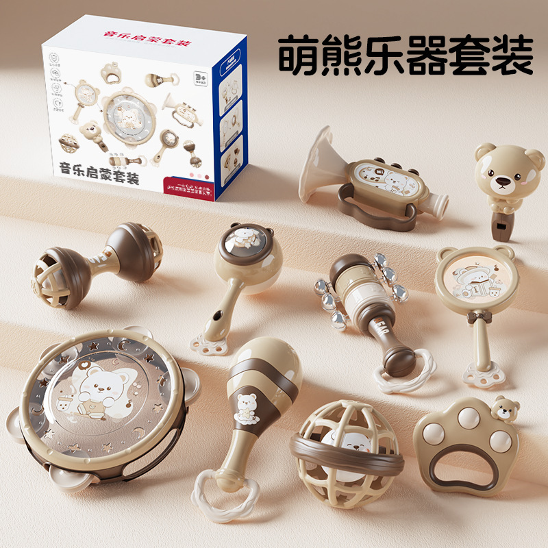 早教启蒙儿童音乐玩具手拍鼓打击乐器幼儿园铃鼓益智婴幼儿手摇铃|undefined