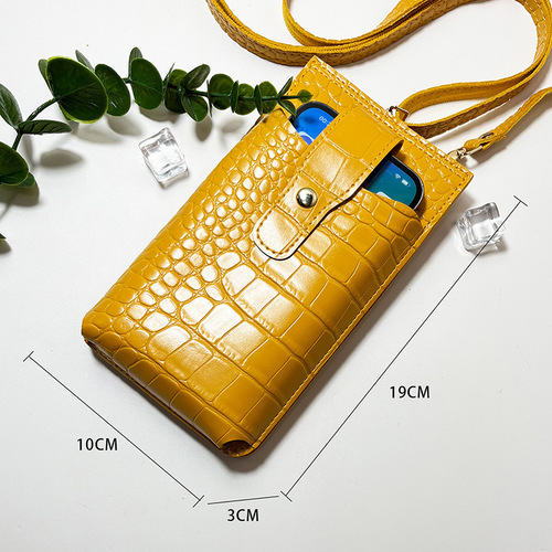  New Crocodile Pattern Mini Phone Bag Card Holder Crossbody Bag Clip Phone Case Women's Wallet