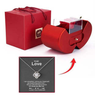 Cross-border Four-leaf Clover Jewelry Pendant Eternal Heart Zirconium Necklace To My Love Kont Necklace