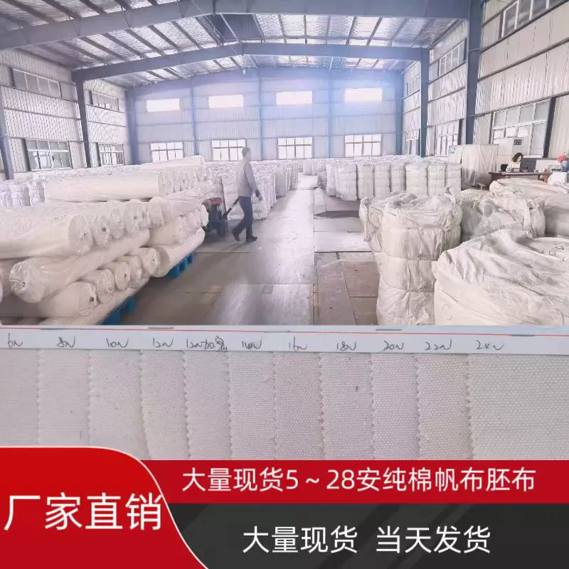 厂家直销纯棉帆布胚布面料有机棉布当天发货加厚白布布匹