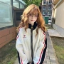 插肩宽松美式立领卫衣