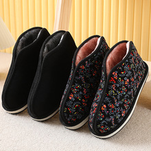手工棉鞋加绒加厚传统两片瓦蚌壳棉靴防滑耐磨不断底中老年保暖鞋