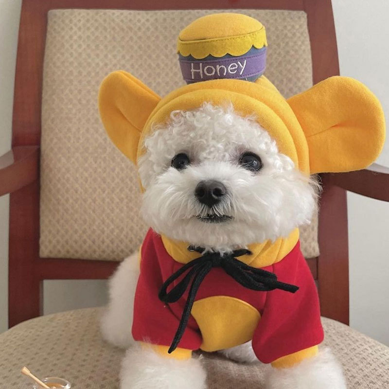 Ropa para mascotas Winnie the Pooh ropa de transformación suéter para perros gato Delgado ropa de dos patas perros medianos y pequeños ropa divertida