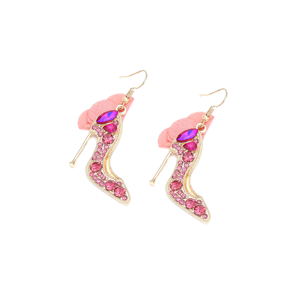 Drop Earrings Classification 1 Pair Casual Sweet High Heel Net Yarn Alloy Rhinestones Drop Earrings