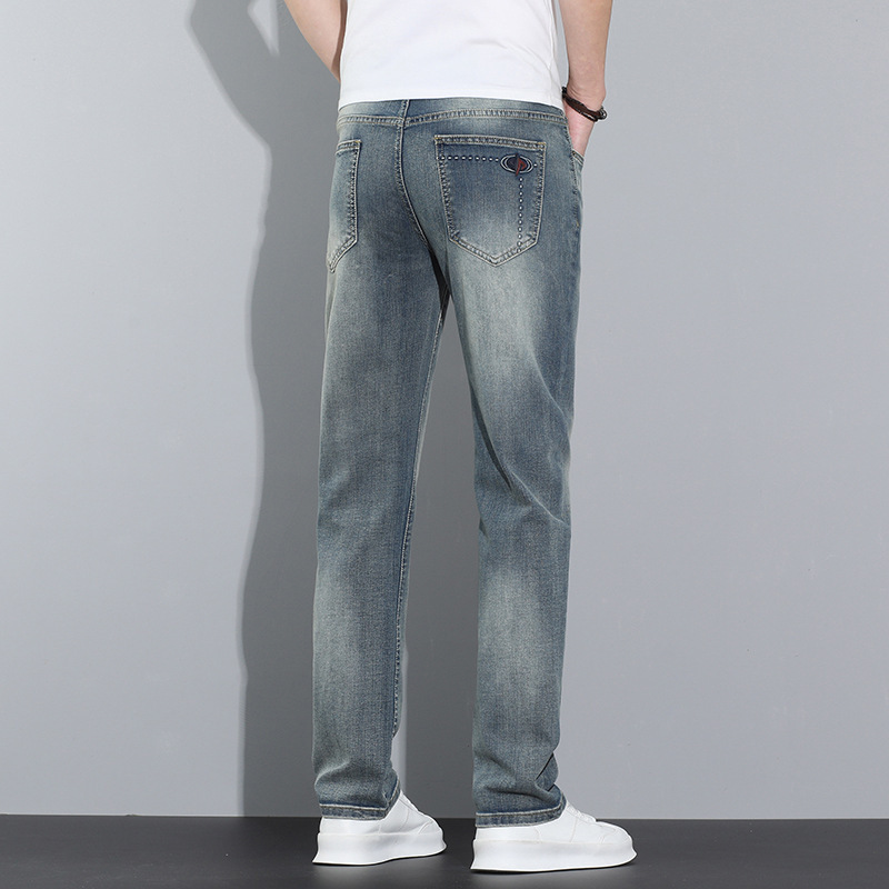 Summer Hot-Selling Men's Straight-Leg Jeans, Breathable, Stretchy, Versatile, Trendy, Casual, Business Jeans for Men