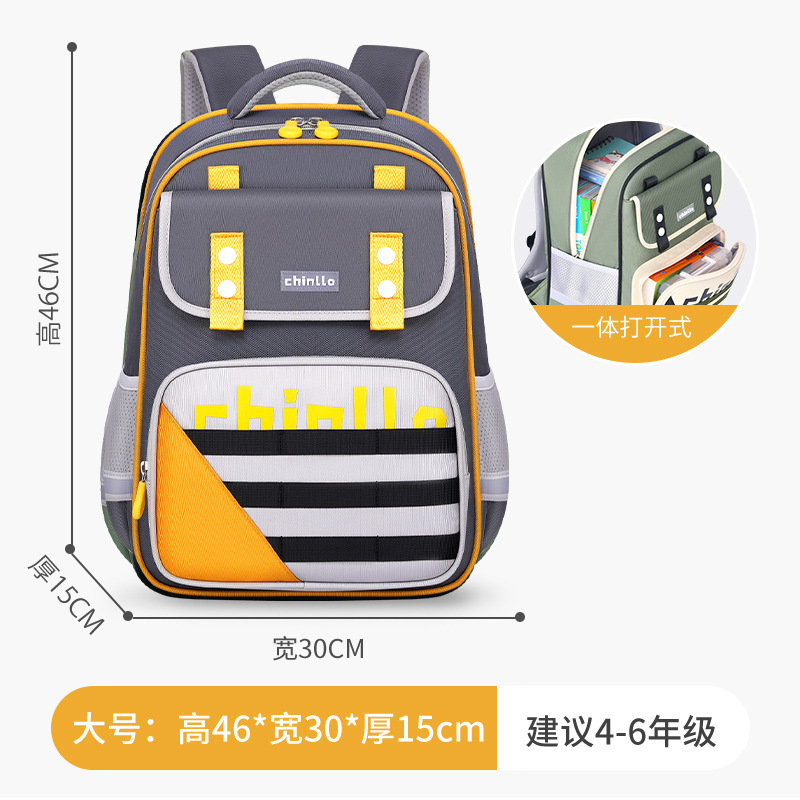 2024 bolsas escolares de estudiantes de primaria 1 - 3 - 6 grados para niños y niñas anti-compresión reduciendo la carga de la cresta protector contra derrames mochila anti-jorobas