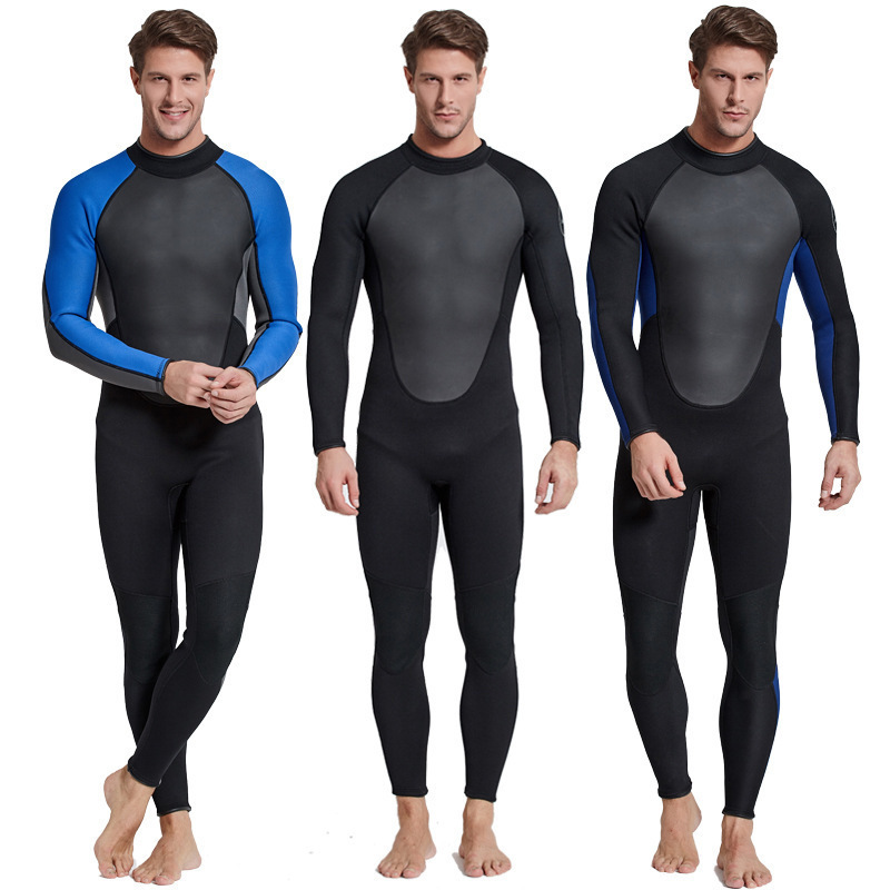 鲨巴特连体潜水衣3mm湿衣保暖防寒浮潜服冬泳衣潜水服男款冲浪服|undefined