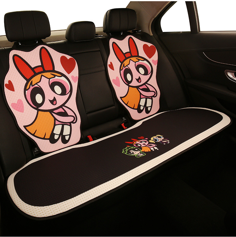 Cartoon cute women's four seasons universal breathable car cushion Apsara police Single piece Single Seat 3-piece seat cushion