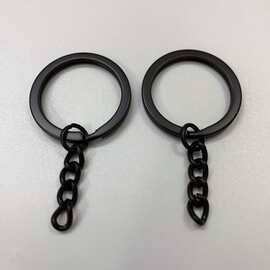 电泳烤漆钥匙圈带链25光圈平圈花圈加四节链条玩具公仔配件快挂扣