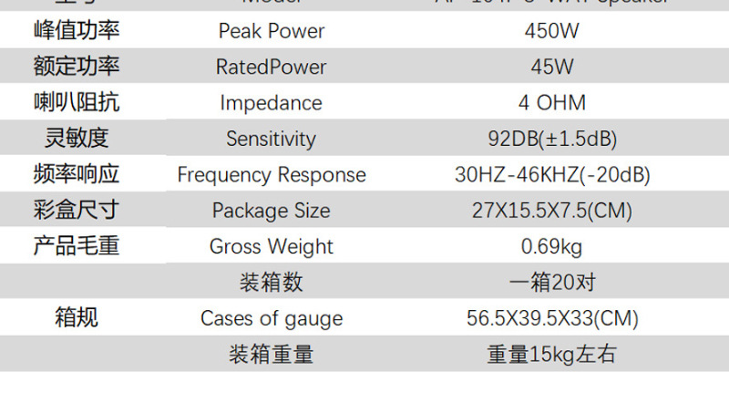 Cross-Border Car Audio Door Speaker Ap104P 4inch Coaxial Speaker Car Modification Speaker Car Speaker