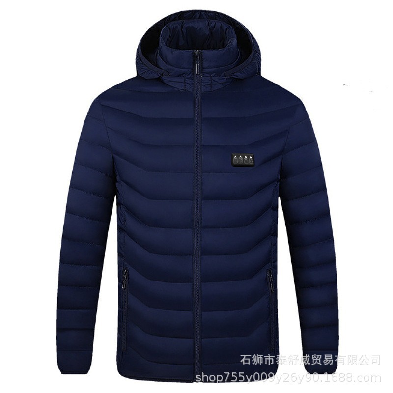 Los fabricantes venden al por mayor ropa de algodón con calefacción inteligente de invierno, ropa de algodón con calefacción eléctrica cálida, cuatro controles, 19 zonas, ropa de algodón con calefacción eléctrica