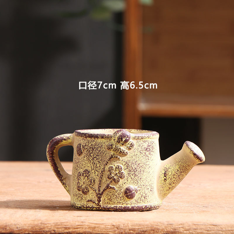 Kettle Thumb Fleshy Flower Pot Ceramic Special Offer Household Balcony Clay Coarse Small Special Clay Pot Clearance Wholesale