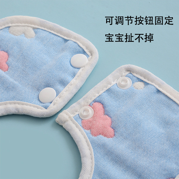 Pétalo babero algodón directo de fábrica venta al por mayor 360 octogonal de seis capas gasa puro algodón ciruela pétalo babero