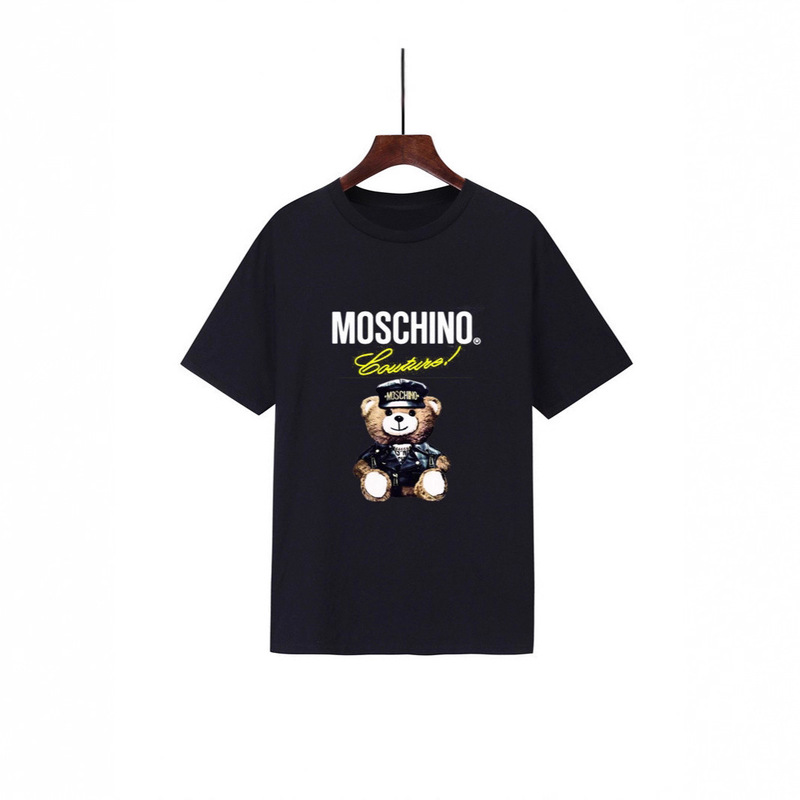 T-Shirt Men's Casual Summer New European and American Moschino Bear Trendy Brand Street Hip-Hop Men's and Women's Printed T-Shirt Short-Sleeved Wholesale