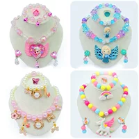 Children's necklace and bracelet, ear clips, hairgrip for princess, earrings, cartoon ring, hair accessory