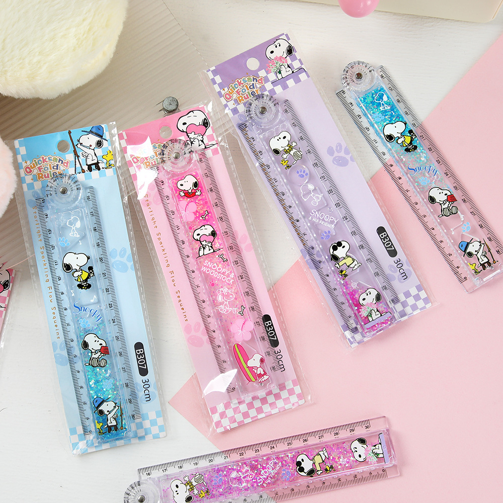 Cartoon Snoop Dogg plegable 15 30CM onda deformación regla multifuncional estudiantes papelería