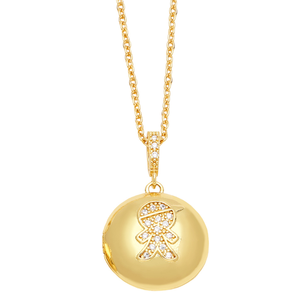 Letter Pattern Copper Simple Style Classic Style Letter Inlay Zircon Pendant Necklace