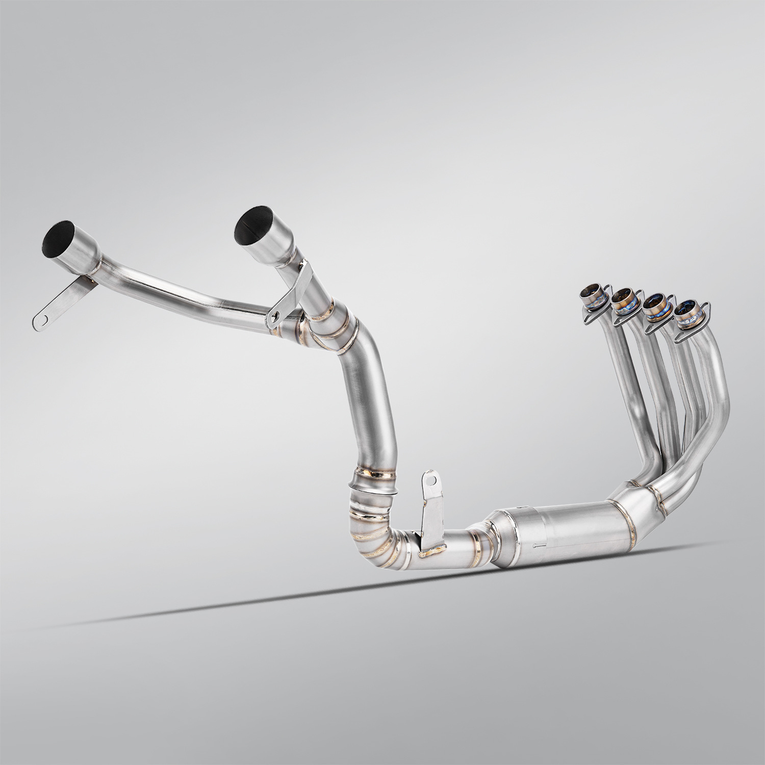 Spring Breeze 500Sr Motorcycle Modified Exhaust Pipe, Special Track Stainless Steel High-Position Dual Outlet Front Section, Non-Destructive Installation