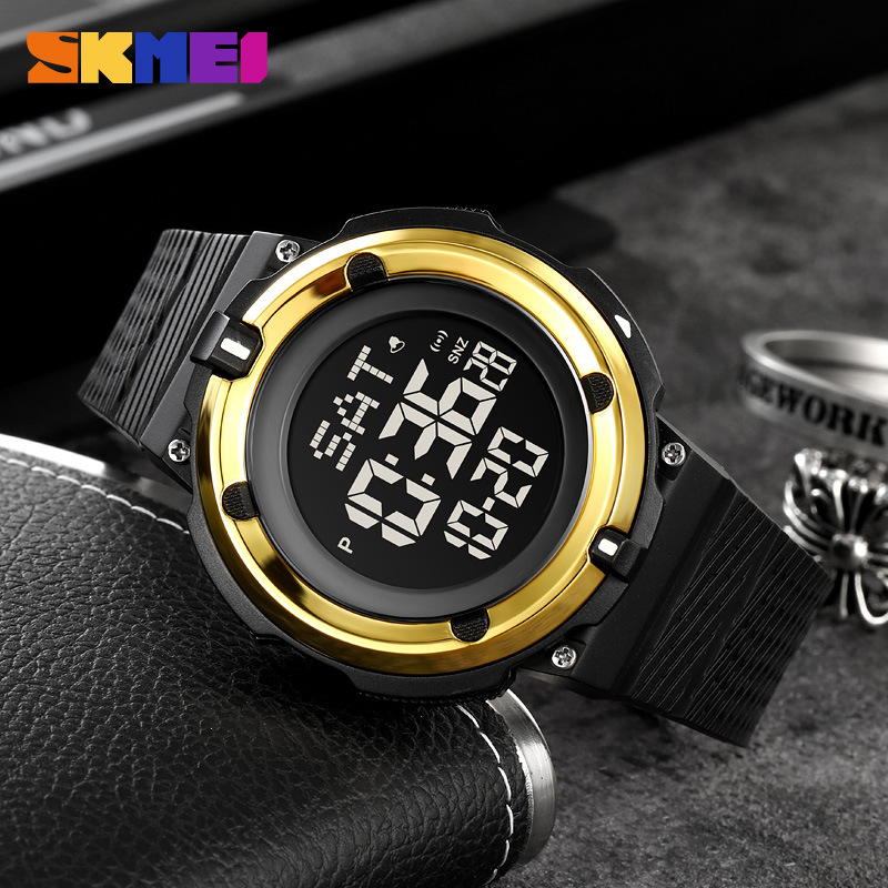 Skmei moda hombres LED reloj digital al por mayor multifunción Deportes cuenta atrás impermeable reloj electrónico hombres