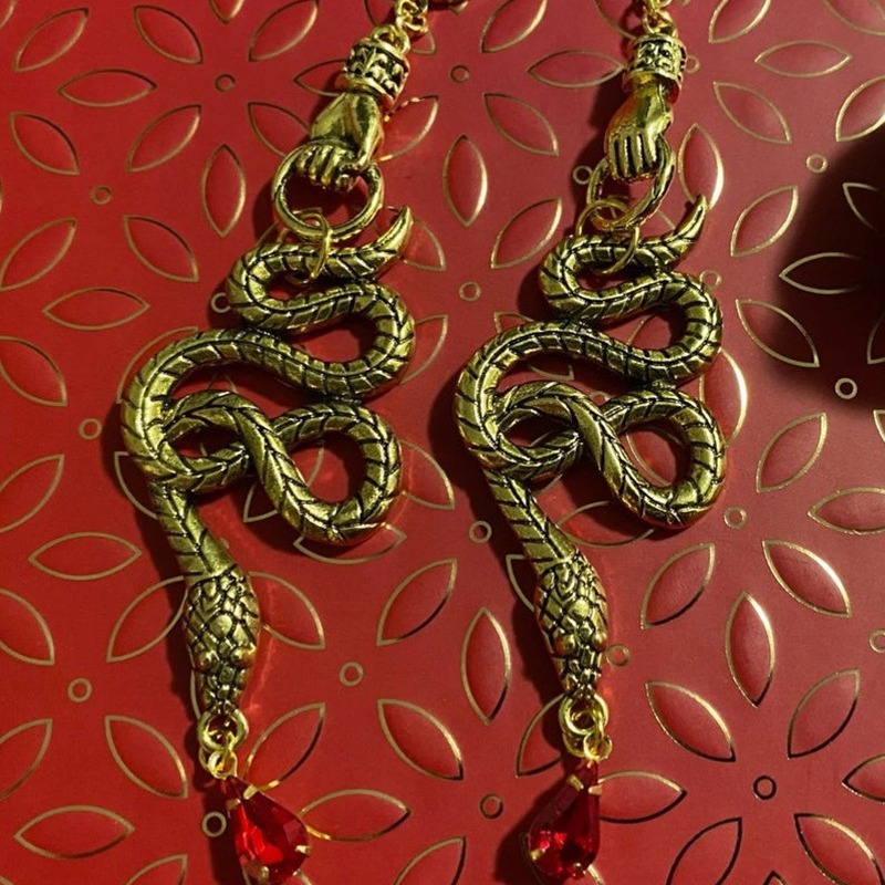 Orecchini alla moda a forma di goccia a forma di serpente con gioielli di vendita calda_voghion.com