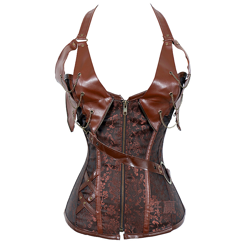 Steampunk Shapewear European and American Style Palace Corset Gothic Halter Corset Waist Shaping Top