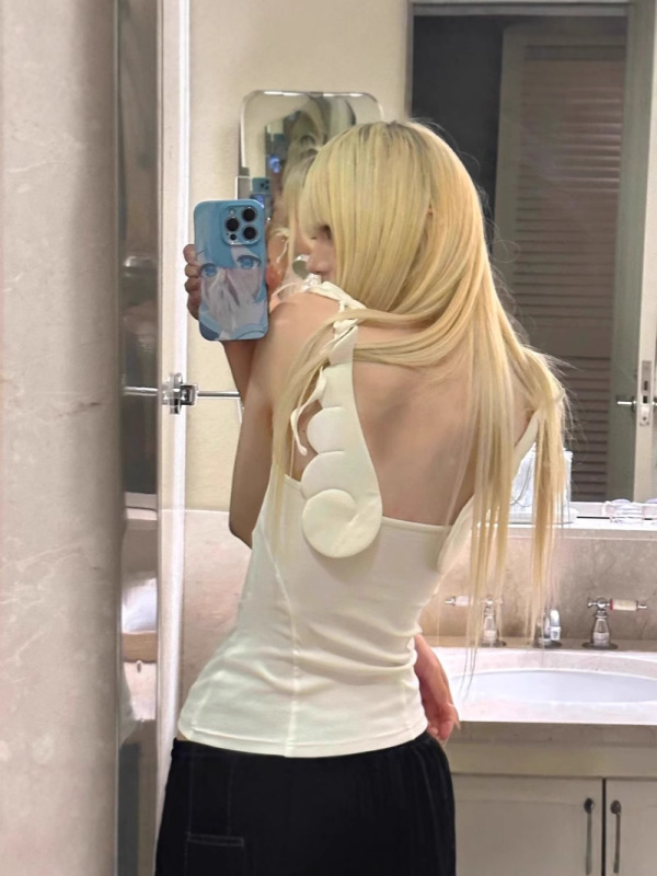 純粋な欲望スタイル天使の羽キャミソール女性の夏の新しいホットガールバックレス美しい背中ニッチユニークなアウタートップ|undefined