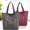 Shopping bag, one-shoulder bag with zipper, shoulder bag, universal cloth bag for leisure, Korean style