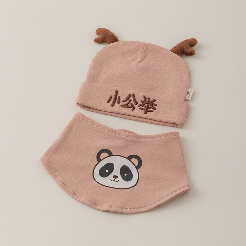 Sombrero coreano para recién nacidos primavera y otoño triángulo toallas de saliva set adorable bebé super lindo sombrero bebé sombrero