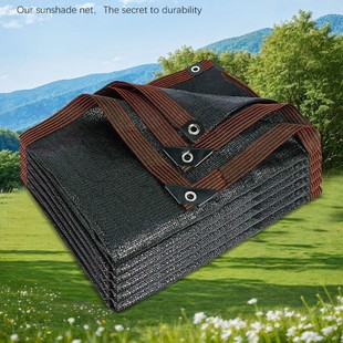 Black Sunshade Net Customized Cross-Border Courtyard Insulation Net Encrypted Thickeneded Sun Net Edge Perforated Light-Shielding Net