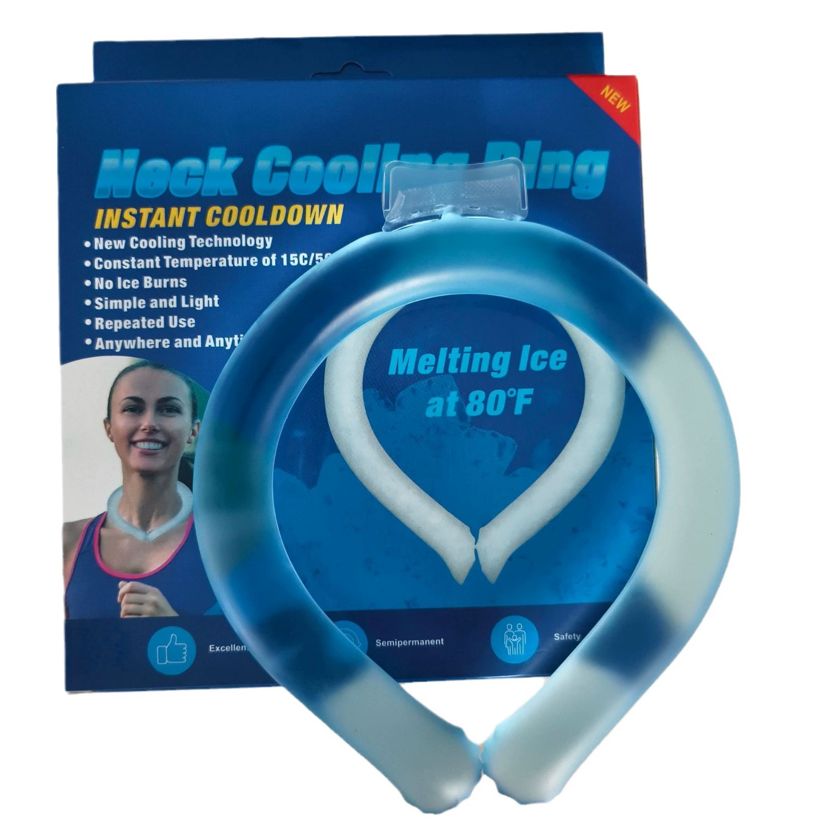 Защита от жара летом 28 ℃ Barcuttraine Hanging Neck Physical Cooling Ice Cool Circle Ice Neck Sports Outdoor Cool Sense Circle Ice Circle Circle