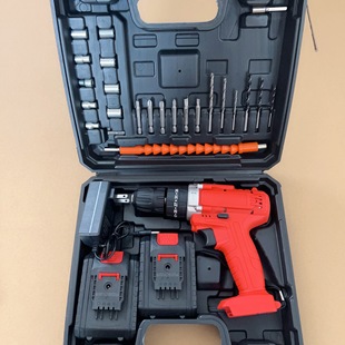 Multifunctional Electric Drill Lithium Battery Rechargeable Drill Screwdriver Electric Hand Drill Household Tools Hardware Woodworking Impact Set