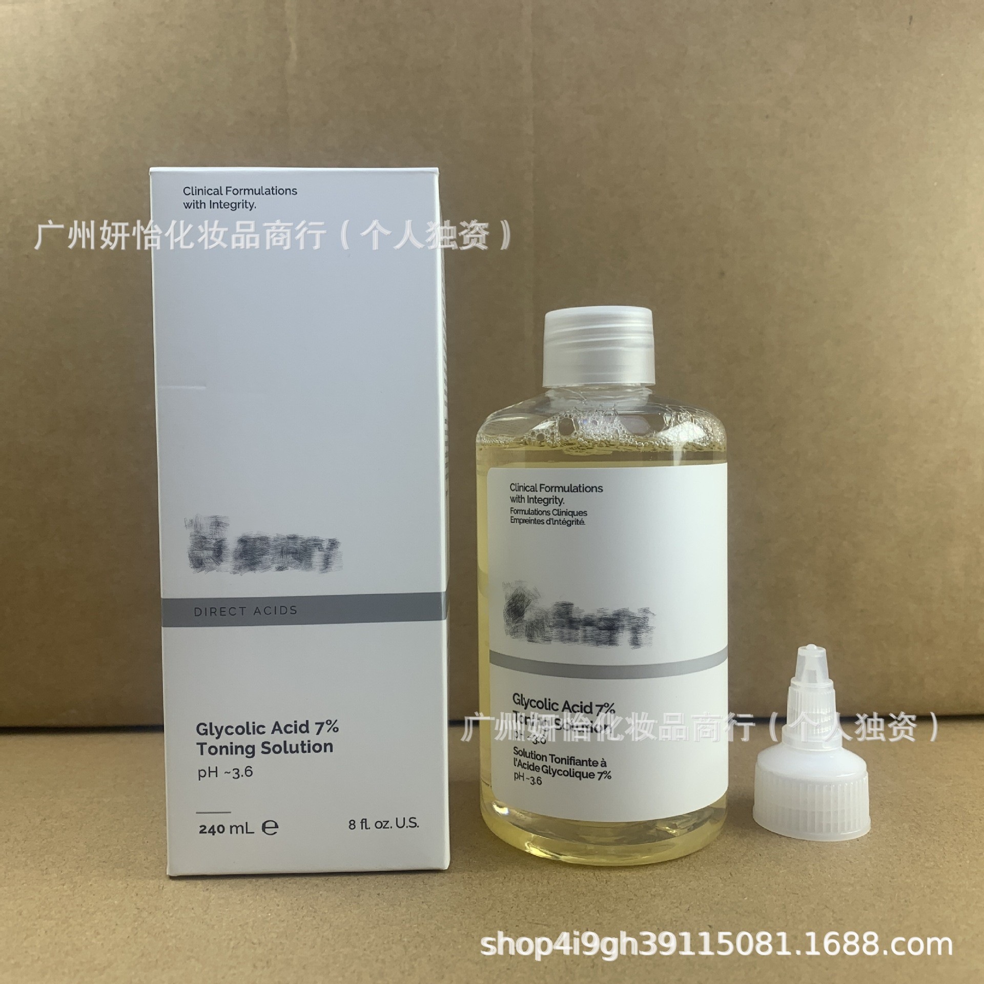 TO ácido fructífero tónico ácido glicólico ácido glicólico exfoliante cerrado contracción de poros