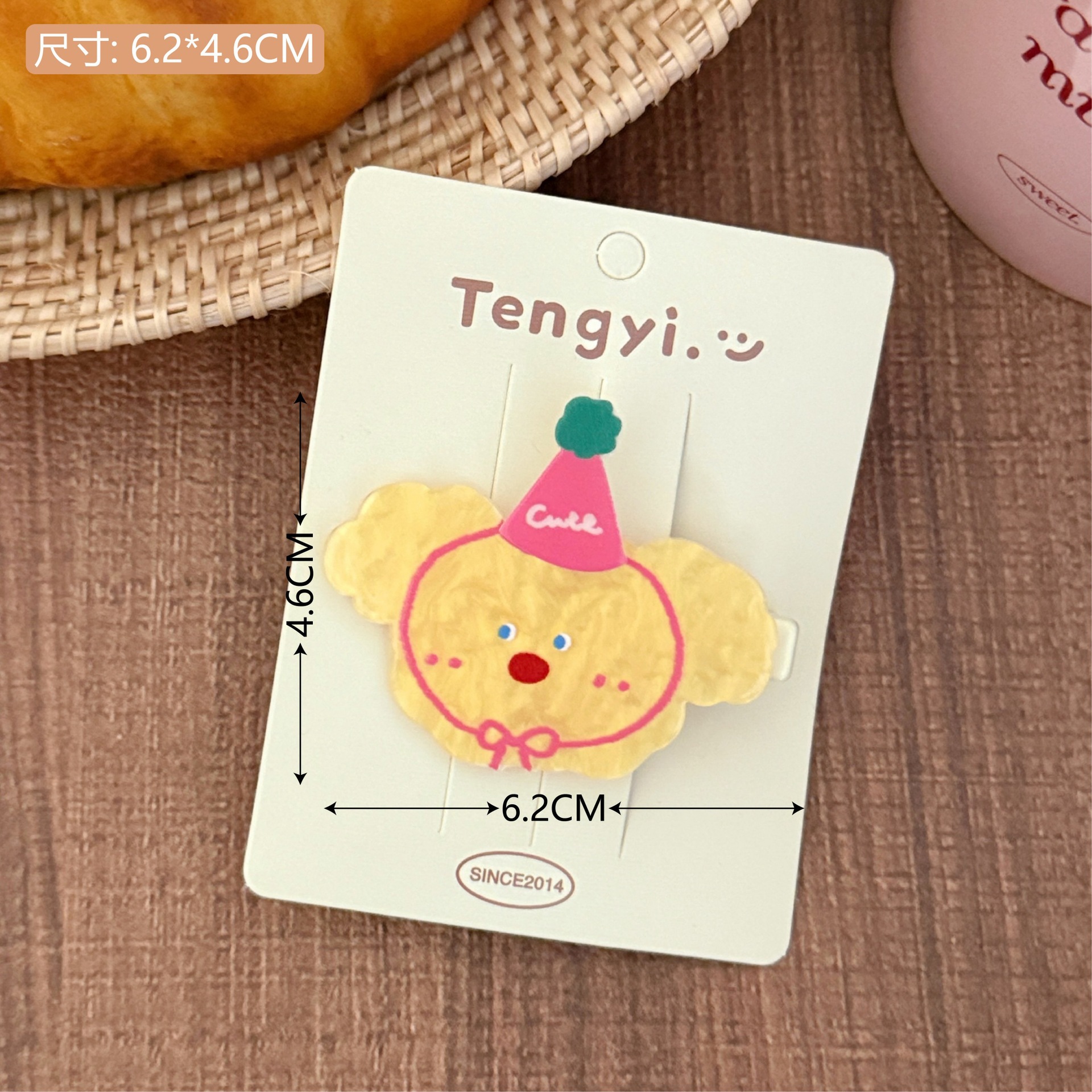 Diversión de dibujos animados oso acrílico clip de pelo dulce chica clip de boca de pato alto valor facial universal clip de pelo para niños adornos de cabello para mujeres