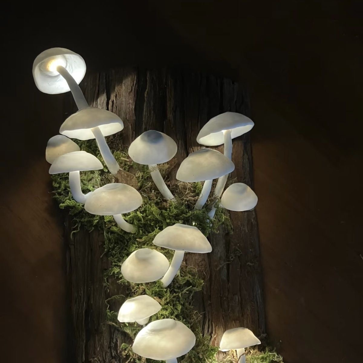 Lámpara de noche con forma de hongo brillante, adorno hecho a mano, decoración para colgar en la pared, regalo para amigos, lámpara de jardín de estilo chino, creativa