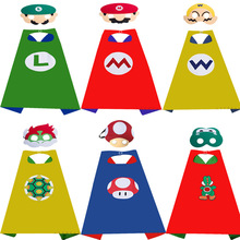 万圣节超级玛丽披风斗篷批发亚马逊跨境套装儿童英雄披风斗篷演出