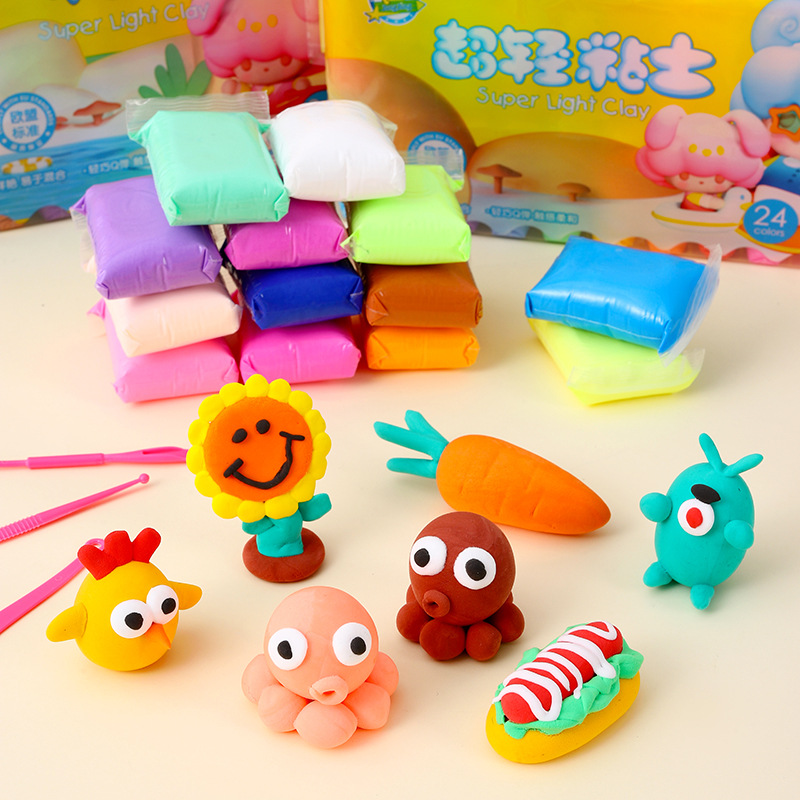 Arcilla ultraligera arcilla hecha a mano bricolaje arcilla color arcilla juguetes para niños plastilina color arcilla juego de herramientas arcilla al por mayor