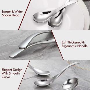 410 Stainless Steel Set Short Handle Rice Spoon Soup Spoon Stirring Spoon Solid Spoon Creative Food Grade Creative Table Spoon