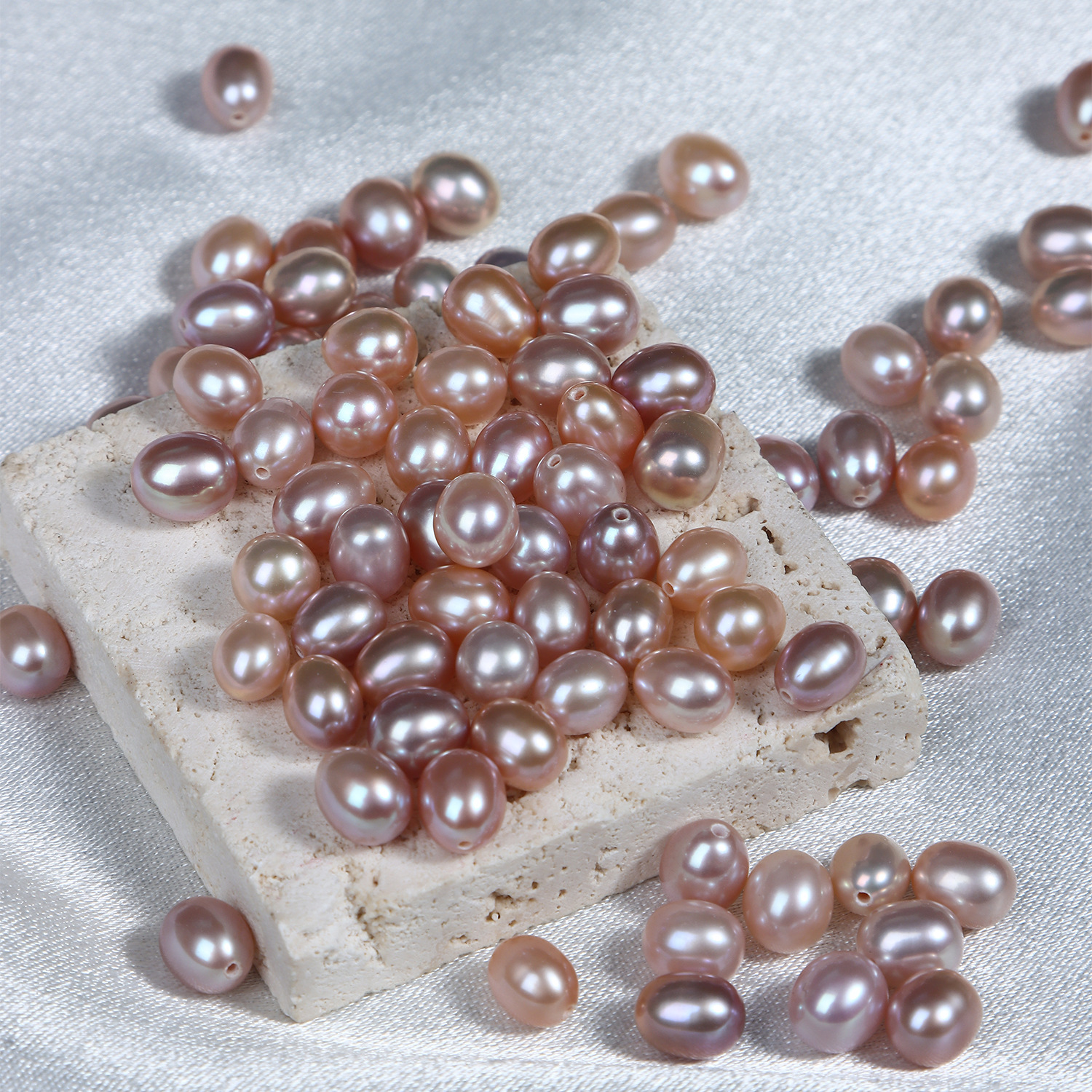 A 6mm half-hole colorful natural freshwater pearl bead earring pendant tassel accessory DIY