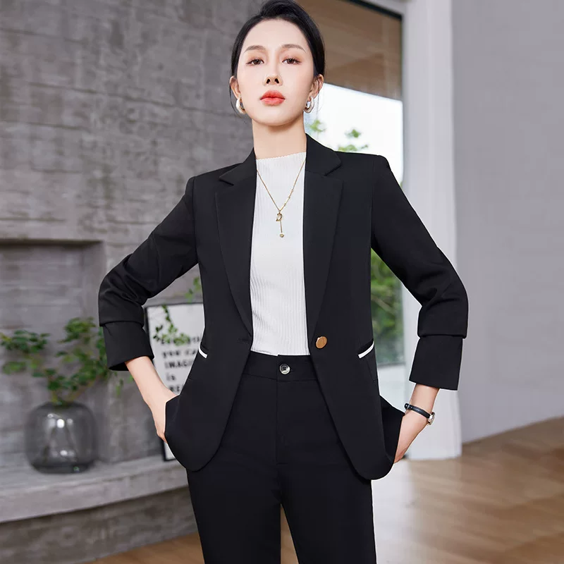 Set for work, fashionable classic suit jacket, 2023, Korean style, bright catchy style