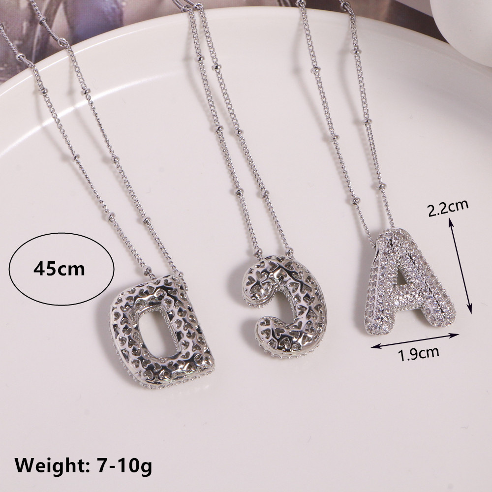 Holiday, Daily Occasion Wholesale Basic Modern Style Classic Style Letter Copper Inlay 18K Gold Plated Zircon Pendant Necklace