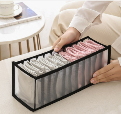 Caja de almacenamiento de ropa interior de malla doméstica caja de acabado de ropa interior armario compartimento de almacenamiento caja de sujetador conjunto de tres piezas tipo cajón