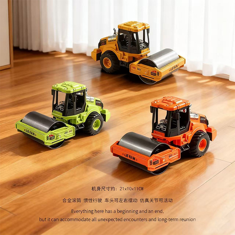 Children's Inertial Engineering Vehicle Road Roller Toy Push Excavator Dump Truck Forklift Street Stall Car Model Boy Excavator