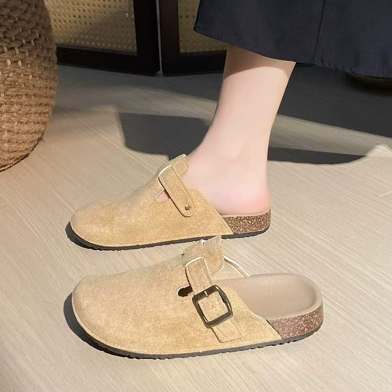 Новые обувь Birkenstock для женщин весна и осень, домашняя плоская подошва простая и модная верхняя одежда женская сумка-наконечник пол-slippers оптовая