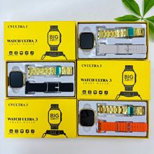 跨境新款C9 Ultra3智能手表蓝牙NFC多功能金表可测血氧心率双表带
