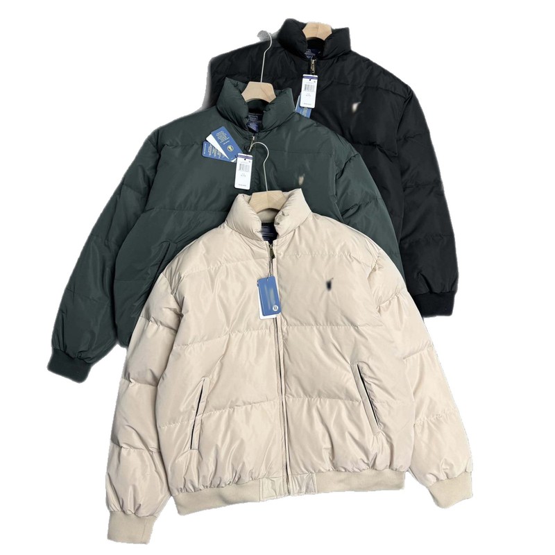 RL小马刺绣 哈林顿Vintage down jacket古着罗纹面包羽绒服外套潮|undefined