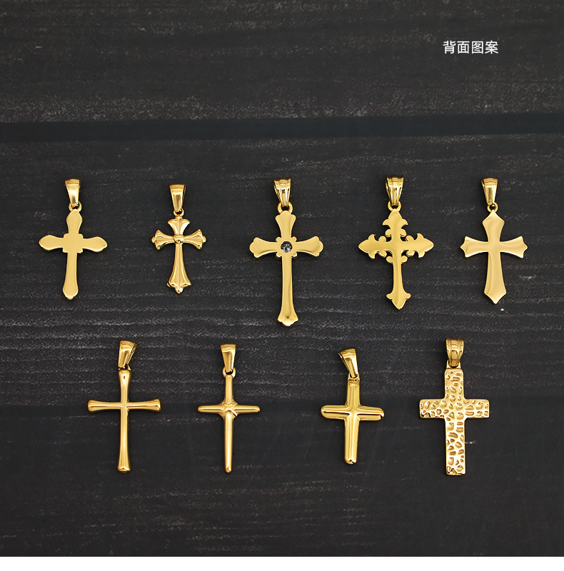 3g Weight Pendant Jewelry Making Type Real Gold Plated Plating Material 1 Piece Quantity Daily Occasion 304 Stainless Steel Material Cross Pattern All Seasons Season Unisex Gender Polished Finish Retro, Classic Style Style Waterproof Non Tarnish Craft 1 Piece 304 Stainless Steel Real Gold Plated Cross Polished Pendant 3