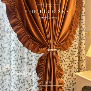 法式复古澳洲花边印花窗帘宫廷少女风客厅飘窗榻榻米餐厅浪漫窗帘