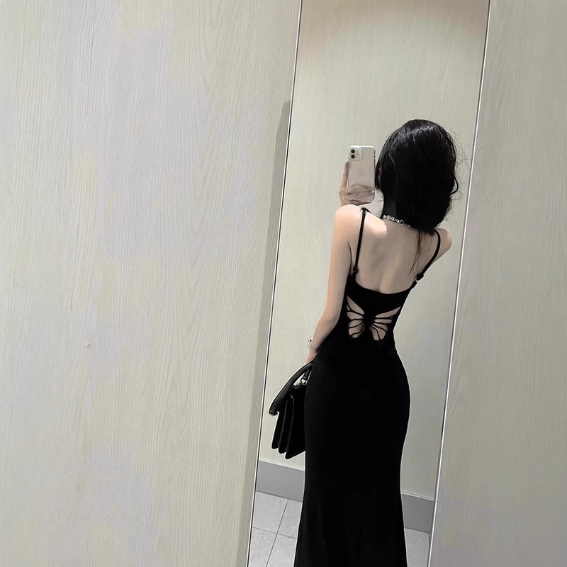Sexy Long Sling dress Women's Summer New Hot Girl Slim-fit Hip and Fishtail Dress