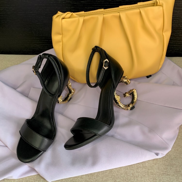 Cross-Border Foreign Trade Large Size Lettered High-Heeled Roman Sandals with Buckle Style and Single Strap for Women, Open-Toe Sandals Cross-Border Foreign Trade Large Size Lettered High-Heeled Roman Sandals with Buckle Style and Single Strap for Women, Open-Toe Sandals