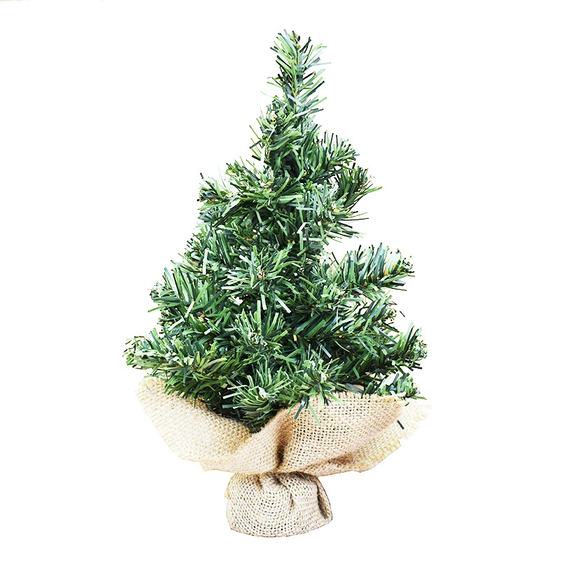 Мини-ёлка Christmas, зелёная, база из конопли/мешковины, настольная композиция, 20–40 см
